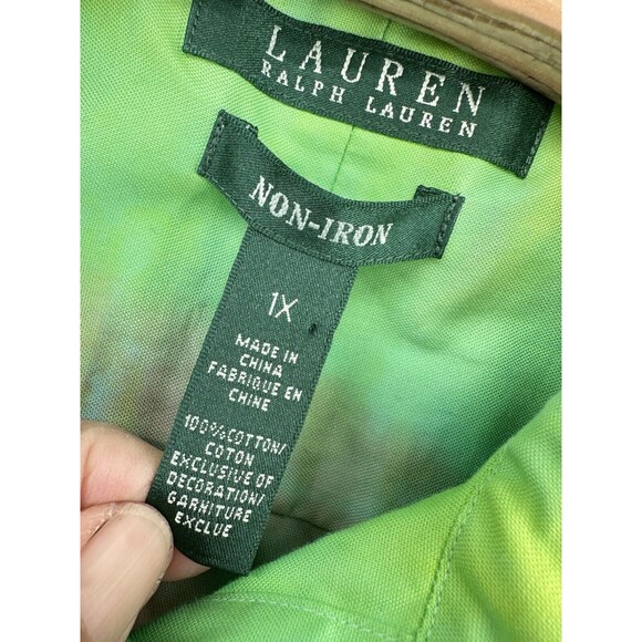 Ralph Lauren Size 1X‎ Womens 100% cottin Collared Long Sleeve Button Up Not Iron - Picture 7 of 10